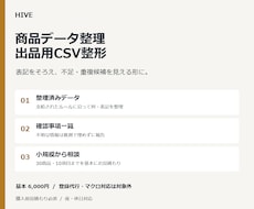 商品データを整理し出品用CSVに整えます 30商品まで・表記ゆれと空欄を確認します