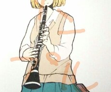 楽器を演奏している人のイラストを描きます