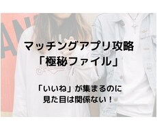 マッチングアプリ攻略の極秘ファイルを授けます 見た目に自信が無くても、「いいね」はたくさん集まります！