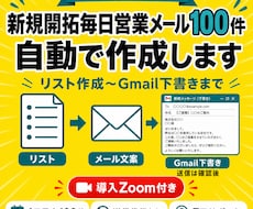 新規開拓毎日営業メール100件自動で作成します イメージ1