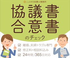 離婚・別居の協議書・合意書をチェックいたします 【離婚】を中心に扱う行政書士が不備がないかをチェックします