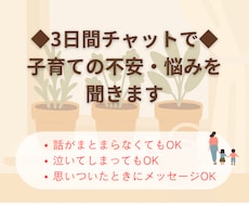 3日間チャットで！子育ての不安・悩みを伺います イメージ1