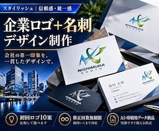 企業の信頼を伝えるロゴ＋名刺を一式制作します 初回モノクロロゴ10案／名刺デザインまで一貫制作／修正無制限