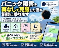 パニック障害を薬なしで克服した僕が相談に乗ります 一人で悩まないでください！　良くなるまで優しくサポートします