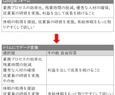 Googleフォーム複数回答データを変換します MSフォームも対応！法人向けのデータ整形・集計専門サービス