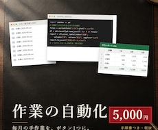 毎月の手作業をPythonやVBAで自動化します イメージ1