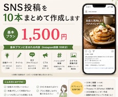 あなたのお店のSNS投稿を10本まとめて作成します イメージ1