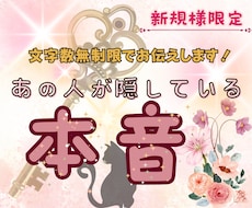 文字数無制限❤あの人が隠している本音占います タロット占い☆友達に相談する様な気軽さでぜひお試し下さい✨