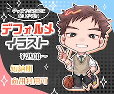 安くて短納期  デフォルメキャラ制作します 2頭身で手が大きい、かわいい立ち絵を制作致します