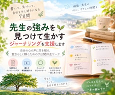 先生の強みを見つけ生かすジャーナリングを支援します 自分の心の声に耳を傾け、貴方らしく輝くための7日間伴走ワーク