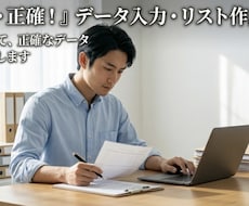 丁寧・正確！データ入力・リスト作成代行します 煩雑な作業をあなたの代わりに。1件ずつ、心を込めて整理します