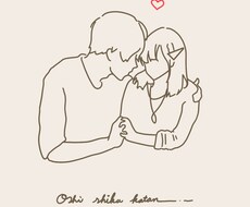 推しとの写真を韓国風イラストにします 宝物の瞬間をかわいい韓国風イラストに