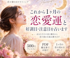 これから1ヶ月の恋愛運と好調日・注意日を占います イメージ1