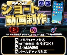 迅速丁寧！現役プロがショート・広告動画を制作します 丸投げOK！高品質な動画編集代行！最後まで見られる動画作り！