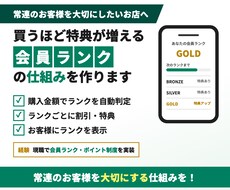 買うほど特典が増える会員ランクの仕組みを作ります イメージ1