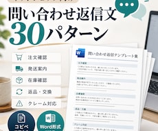 ショップの問い合わせ返信文を30パターン作成します イメージ1