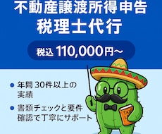 確定申告目前★不動産譲渡による確定申告を代行します 3000万円の特別控除など各種特例もお任せ下さい。