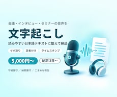 会議やインタビュー音声を読みやすく文字起こしします イメージ1