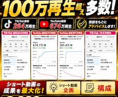 ショート動画の企画・構成を1本ご提案しますます TikTok・YouTubeで100万回超え多数の実績あり
