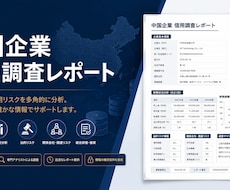 中国企業の信用調査、登記等リサーチレポート作ります 中国企業の信用調査・登記情報をリサーチしレポートを納品します