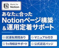あなた専用Notionページを構築＆サポートします 試運転期間あり。マニュアル＆1ヶ月サポート付きで納品後も安心