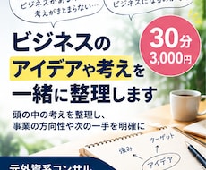 ビジネスのアイデアや考えを一緒に整理します イメージ1