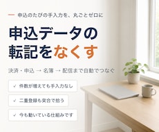 申込データの転記作業をなくします 申込のたびの手入力を、丸ごとゼロにします