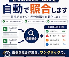2つのExcel・CSVを自動で照合します イメージ1