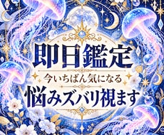 即日鑑定｜今いちばん気になる悩みズバリ視ます 今いちばん気になるテーマを恋愛・仕事・人間関係なんでも視ます