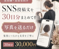 美容師向けSNS投稿文を30日分作成します イメージ1