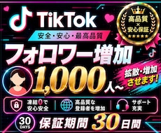 TikTokフォロワー1000人単位増加対応します フォロワーを増やして、信頼感のあるアカウント作りをサポート