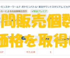 Amazonで月間販売個数を取得いたします 月間販売個数・カート価格・カート価格での販売時の入金額を取得