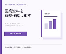 メモや原稿から営業資料を新規作成します イメージ1