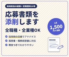 全職種OK｜採用側の目線で応募書類を添削します イメージ1