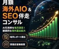 海外AIO引用調査とSEO伴走支援を提供します AI検索の自社言及を毎月測定！越境ビジネス成長を継続サポート