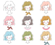 修正無制限☆おしゃれで可愛いお顔のアイコン作ります SNSに♪表情豊かな人物の線画イラストをインスタやxに♪