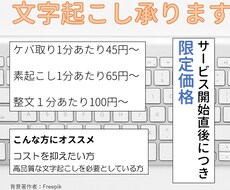 1分45円~ 低価格で文字起こし承ります イメージ1
