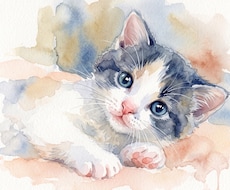 透明水彩で動物・ペットのイラストを手描きします イメージ1