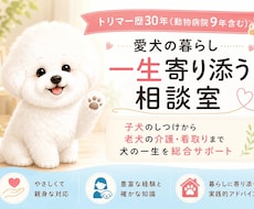プロ30年　愛犬との暮らしを総合サポートます 子犬のしつけから老犬の介護・看取りまで犬の一生を総合サポート