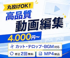 丸投げOK｜高品質な動画編集をいたします コスパ抜群！4000円からの高品質な動画編集サービス