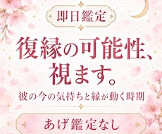 即日｜復縁の可能性と彼の今の気持ちを霊視で視ます イメージ1