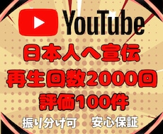 YouTube広告で日本人再生回数と評価増やします ＼日本人に向けて宣伝／再生回数2000回＆評価100件⚡️