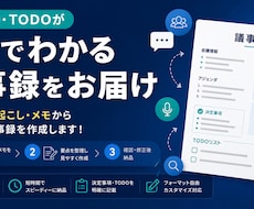 会議の文字起し・メモから見やすい議事録を作成します 決定事項・TODOが一目でわかる議事録をお届け