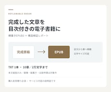完成原稿を目次付きの横書き電子書籍にします イメージ1