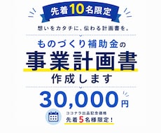 5名限定！ものづくり補助金の事業計画書作成をします イメージ1