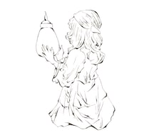 線画で似顔絵イラスト作成します 線画でシックに！オシャレな似顔絵イラスト✳︎