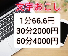 1分66.6円～動画・音声の文字おこしを承ります イメージ1