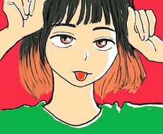 写真　→　高彩度似顔絵風イラストを作ります 各種ＳＮＳのアイコンなどにどうぞ