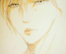 アイコンに最適)印象的似顔絵作成します 新しい似顔絵)瞳を印象的に。顔面の片側で似顔絵作成致します