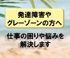 発達障害・グレーゾーンの方の仕事の悩みを解決します イメージ1